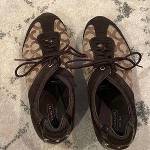 Brown Coach tennis shoes